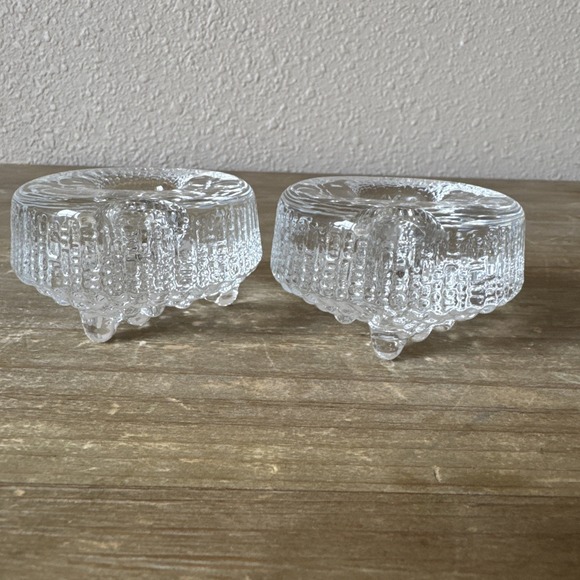 Iittala Other - 2 Vintage Iitala Finland Ultima Thule Glass Candle Holder Tapio Wirkkala MCM